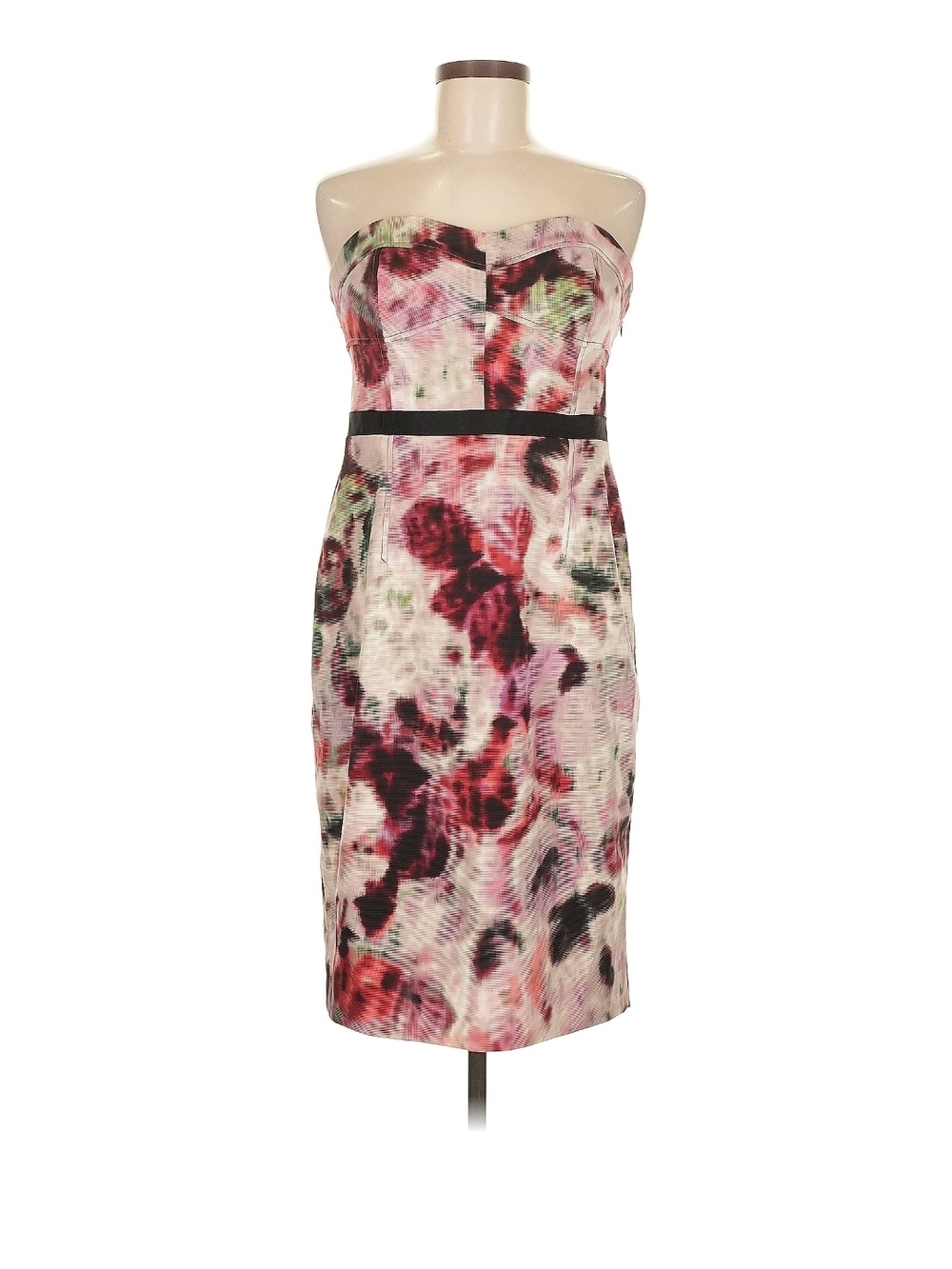 Moulinette Soeurs Strapless Floral Sheath Dress in Pink And Red